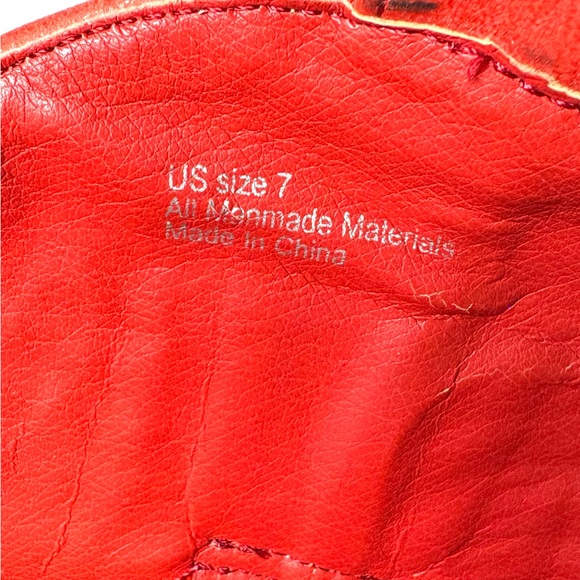 Very Volatile Red Cowboy Boots Studded Distressed Western Inlay Coastal Cowgirl - Picture 11 of 12